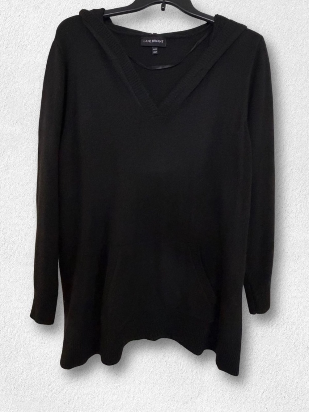 Lane Bryant Black Sweater Tunic with Hoodie Plus 22/24